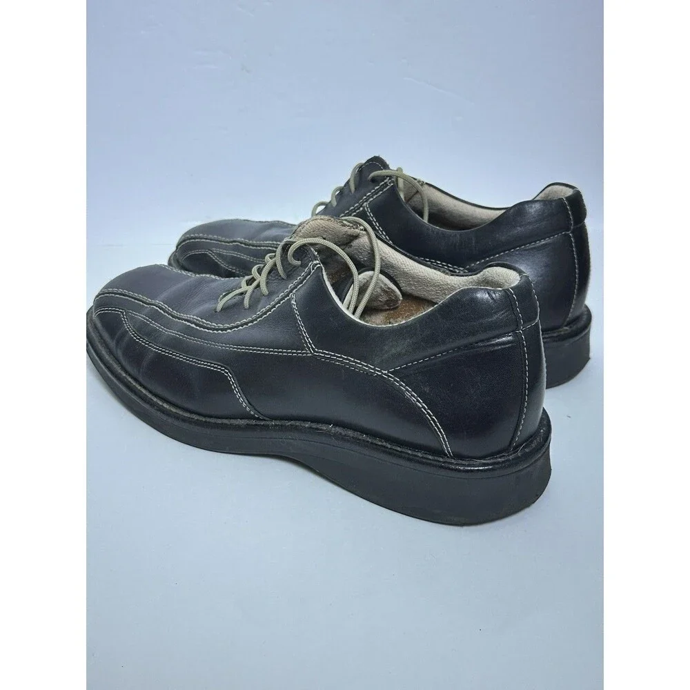 Bass Shoes Mens 11 M Casual Oxford Flats Comfort Black Leather Lace Up Low Top